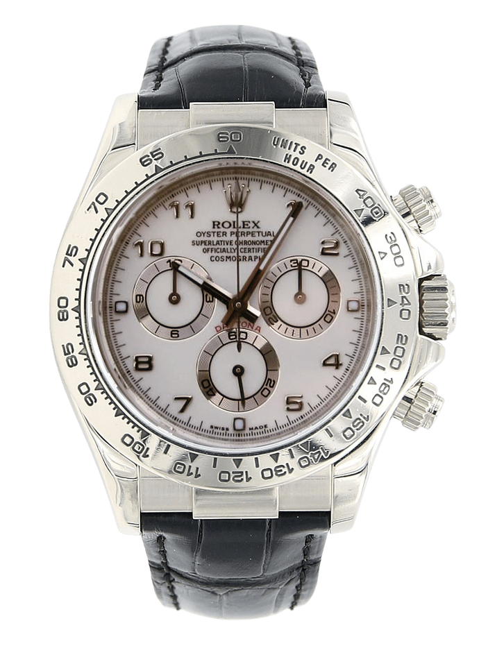 Rolex Daytona ref. 116519 MOP Arabic Dial - White Gold 18K - Leather Strap - Full Set