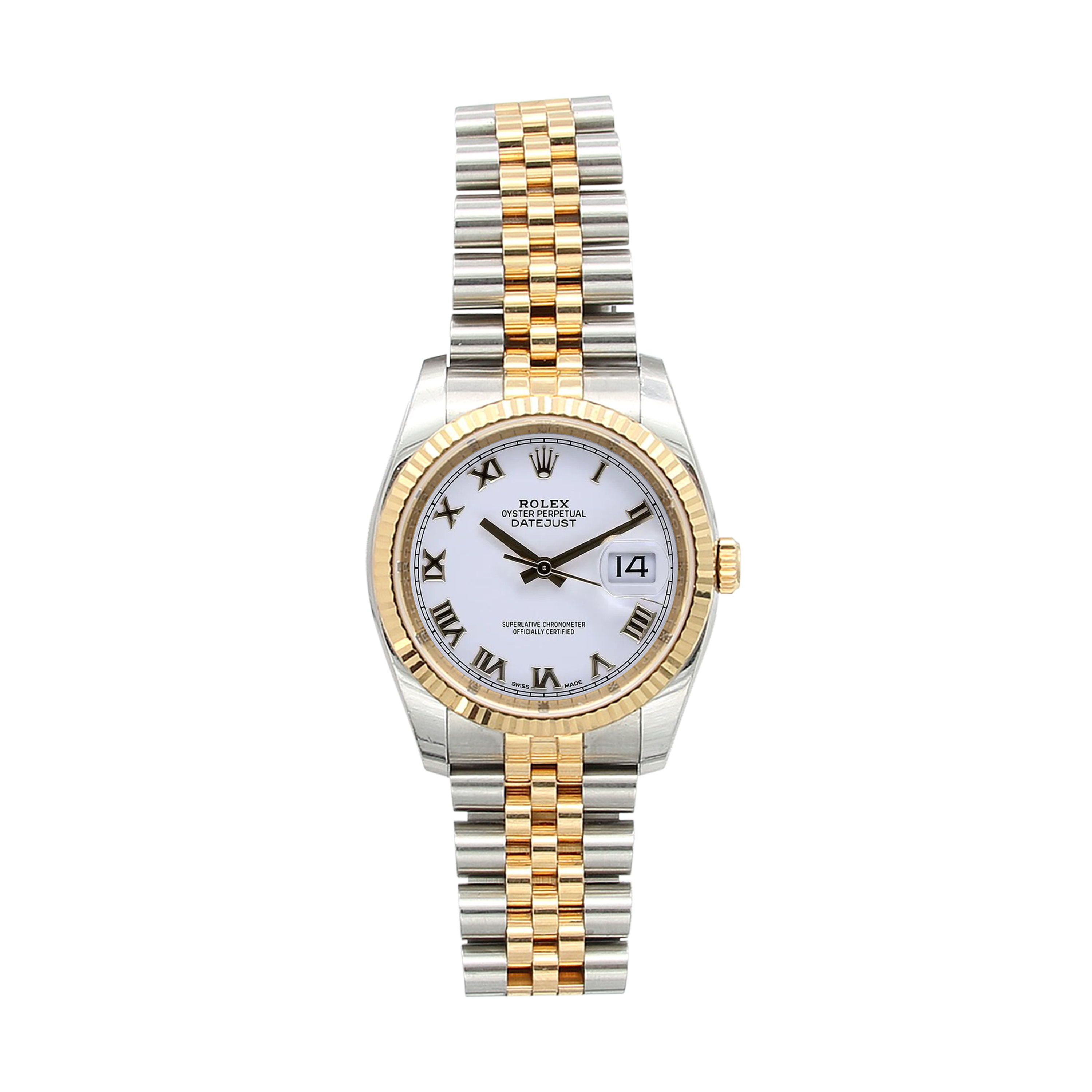 Rolex Datejust ref. 116233 White Roman Dial - Full Set