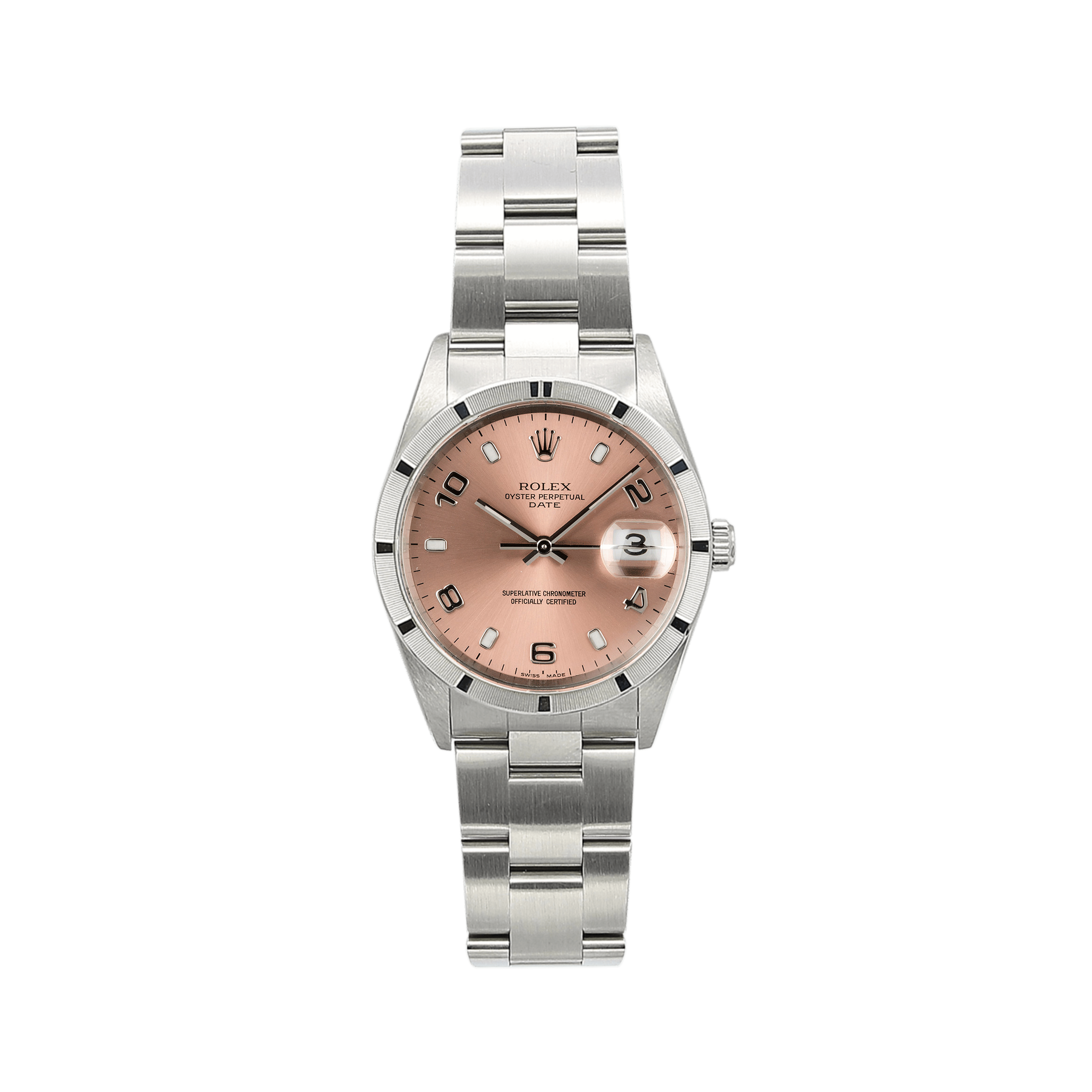 Rolex Date ref. 15210 - Salmon Arabic Dial - With Papers