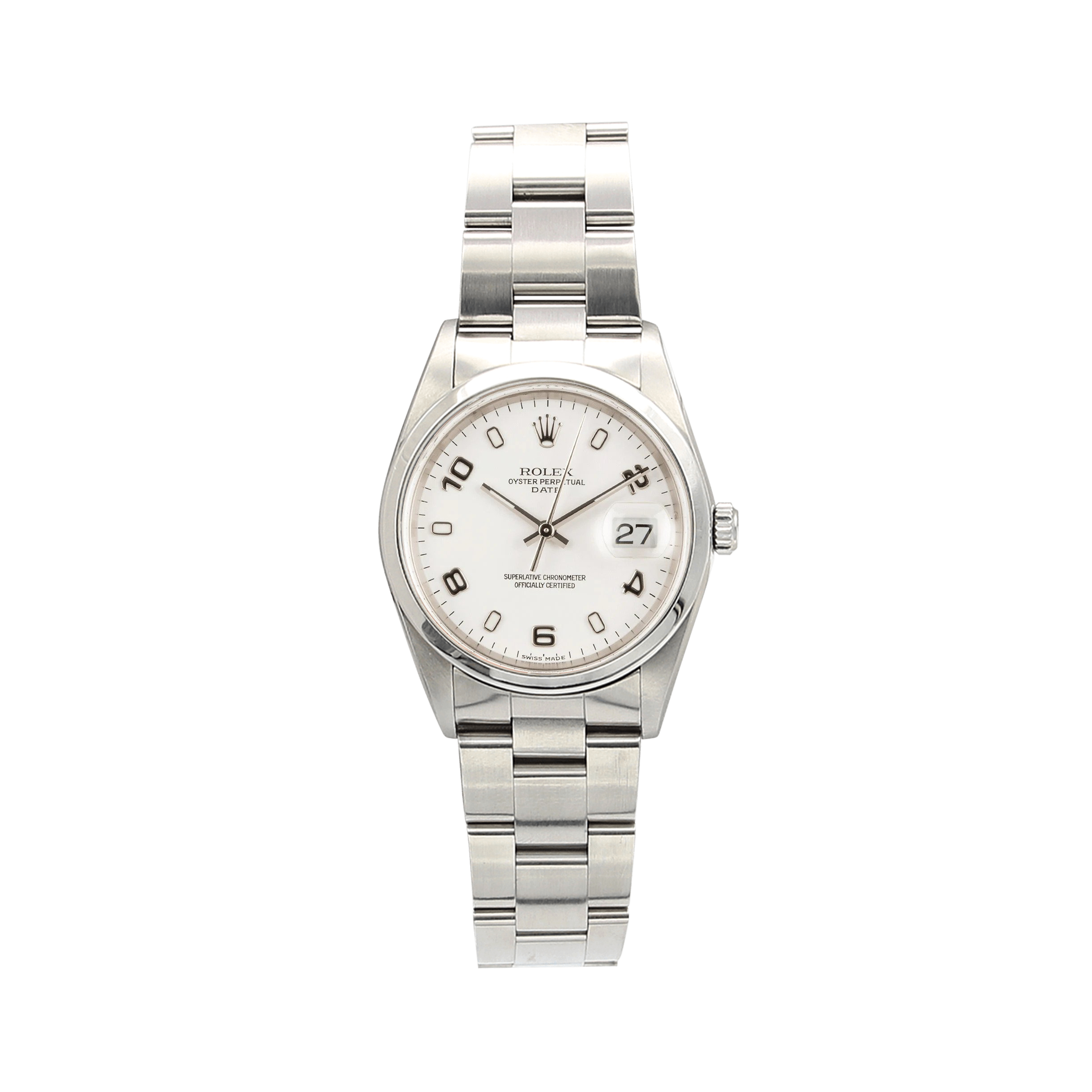 Buy Online Rolex Date 15200 White Arabic Dial โ Debonar