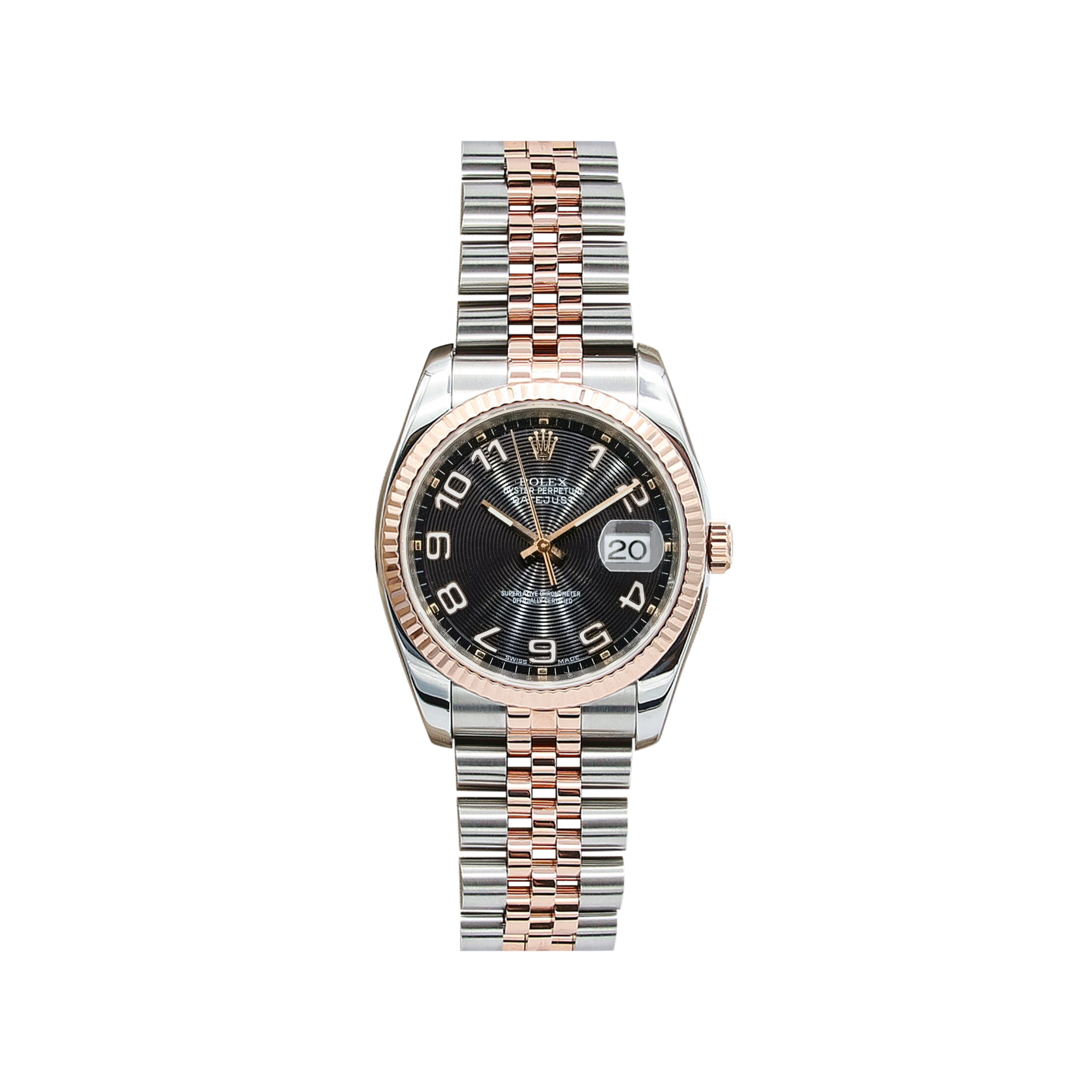 Rolex Datejust 36 ref. 116231 Concentric Black Dial - Steel/Rose Gold Jubilee - Full Set