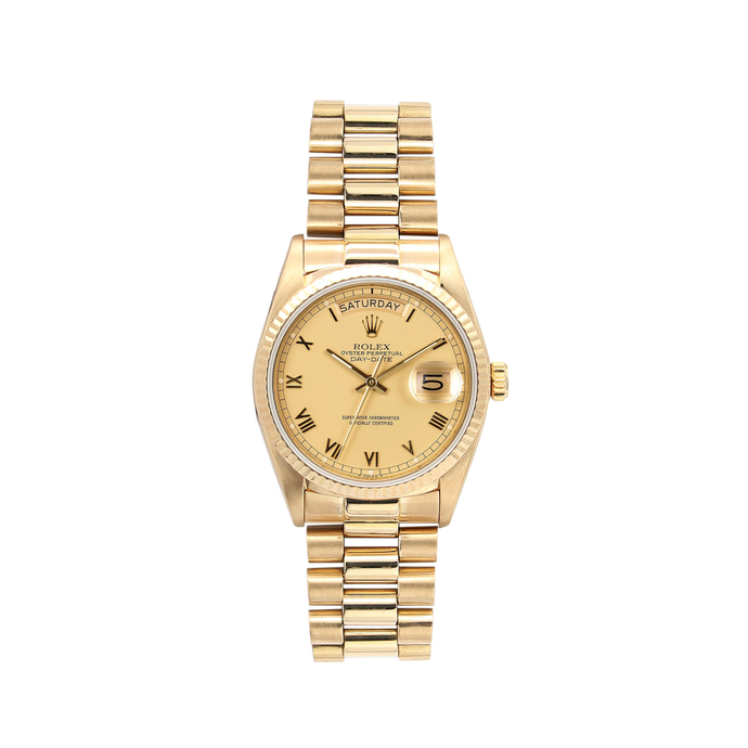 Rolex Day-Date 36 ref. 18038 - Champagne Roman dial -  Full Set