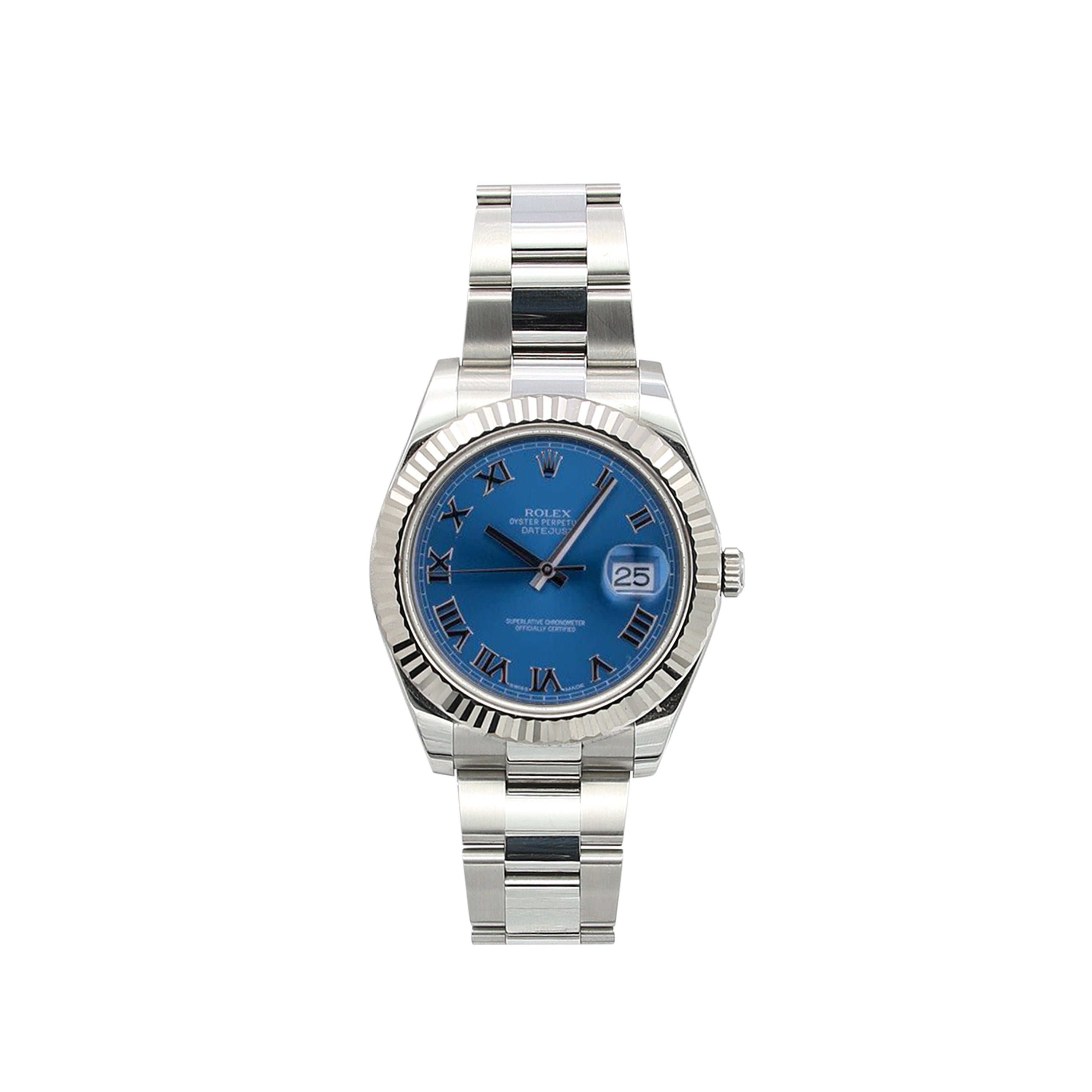 Rolex Datejust II 116334 Blue Roman Dial Oyster Bracelet