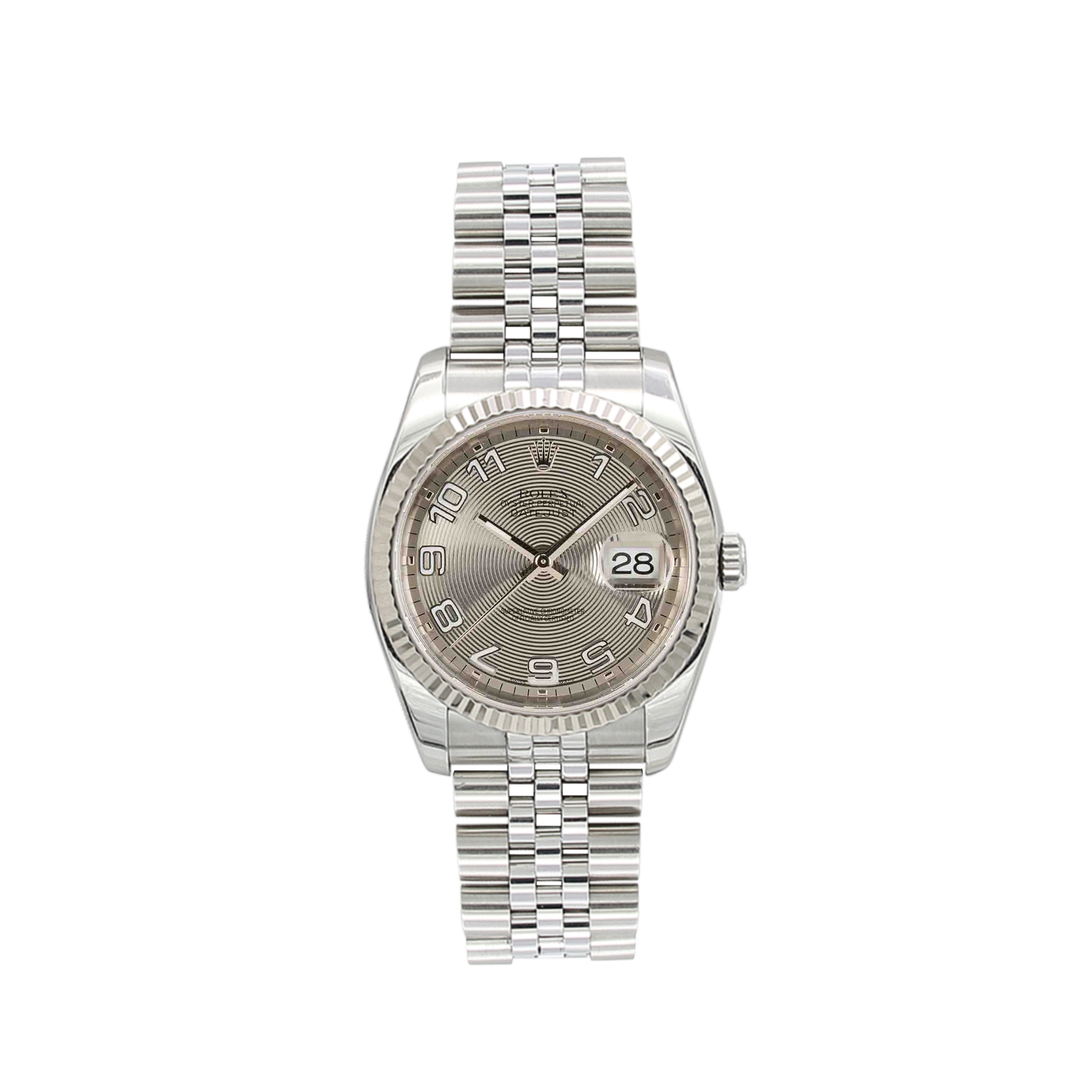 Rolex Datejust ref. 116234 Racing Concentric (Silver) Dial - Jubilee - Full Set