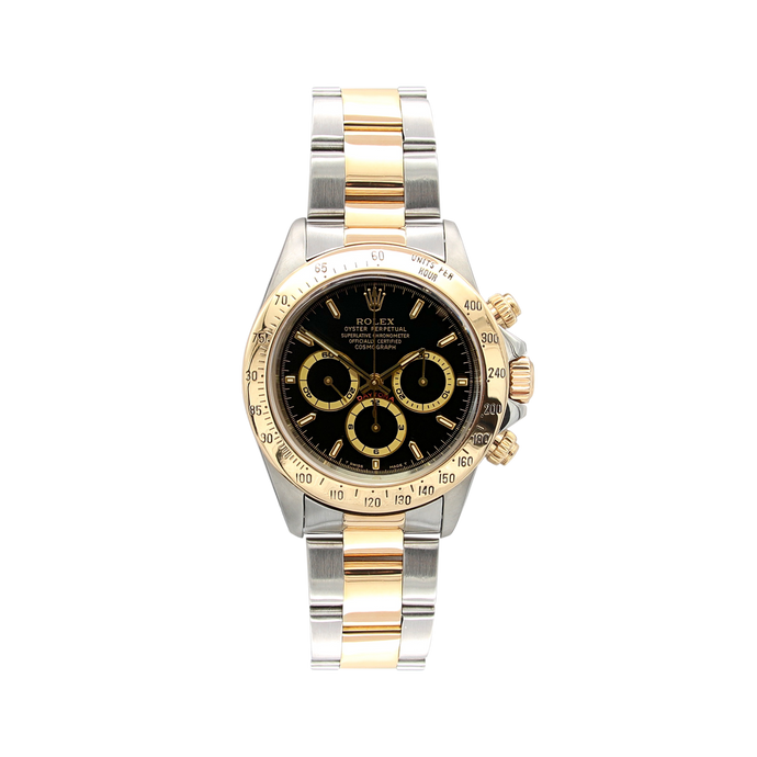 Rolex Daytona ref. 16523 Steel and Gold Black Dial Oyster Bracelet - Full Set