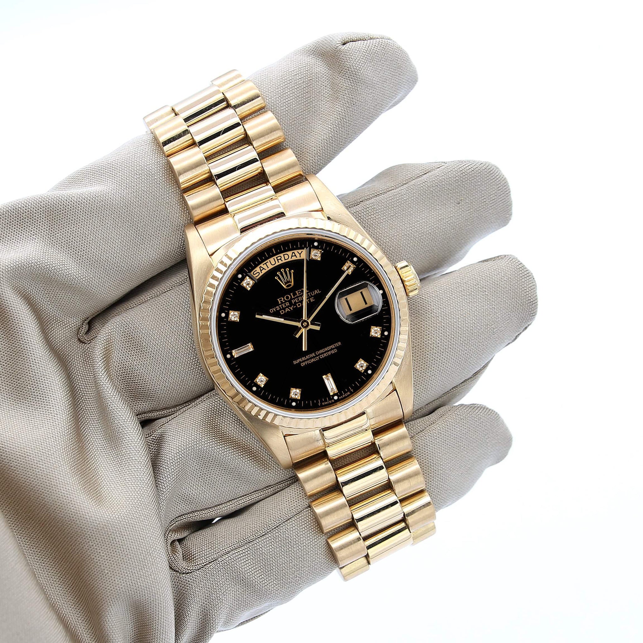 Buy Online Watch Rolex Day Date 18038 Black Diamonds dial