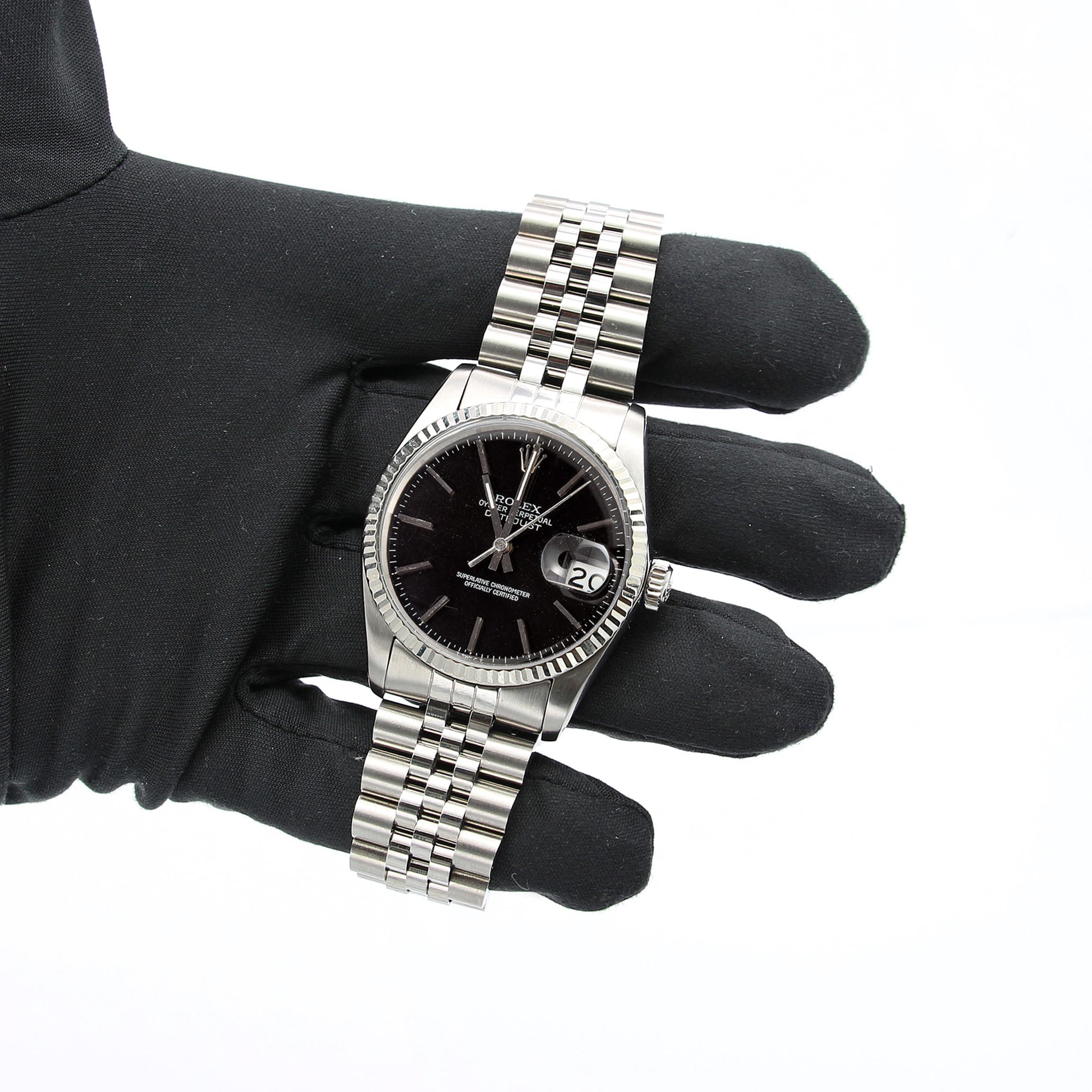 Rolex Datejust ref. 16014 - Black dial – Debonar Watches Sp. z o.o