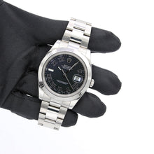 Bild in Galerie-Viewer laden, Rolex Datejust 41 Ref. 116300 schwarzes römisches Zifferblatt - Austernarmband - Voller Set
