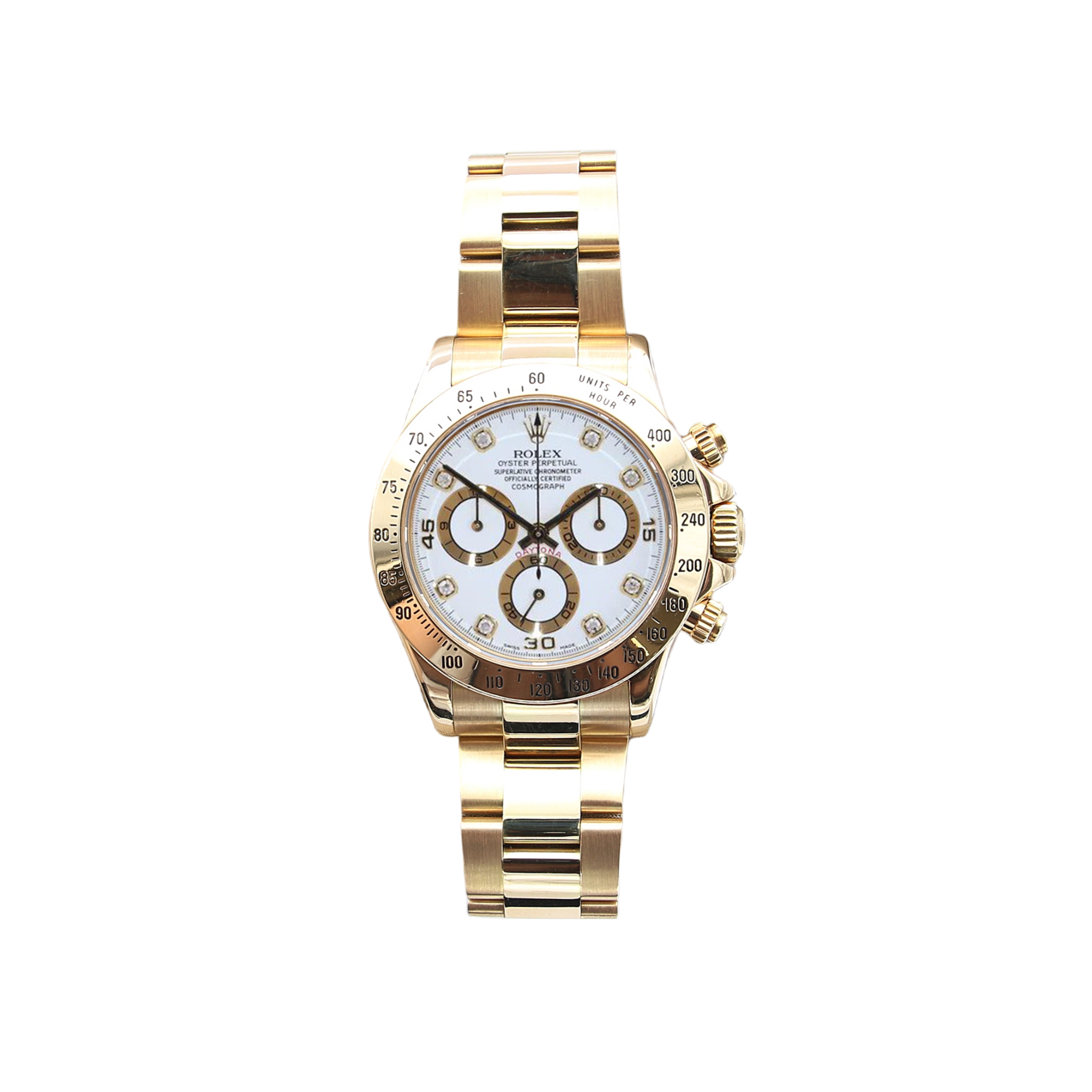 Rolex daytona gold white face discount