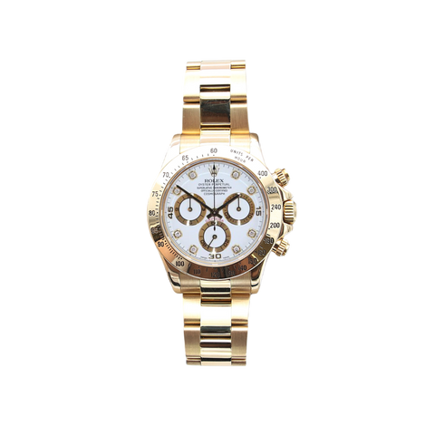 Kaufen Sie Rolex Daytona ref. 116528 WeiBes Zifferblatt mit Diamanten Komplettset Debonar Watches Sp. z o.o