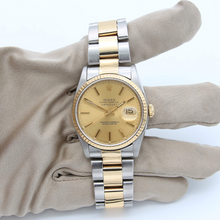 Load image into Gallery viewer, Rolex Datejust 36 ref. 16233 Champagne dial - Oyster Bracelet - Full Set
