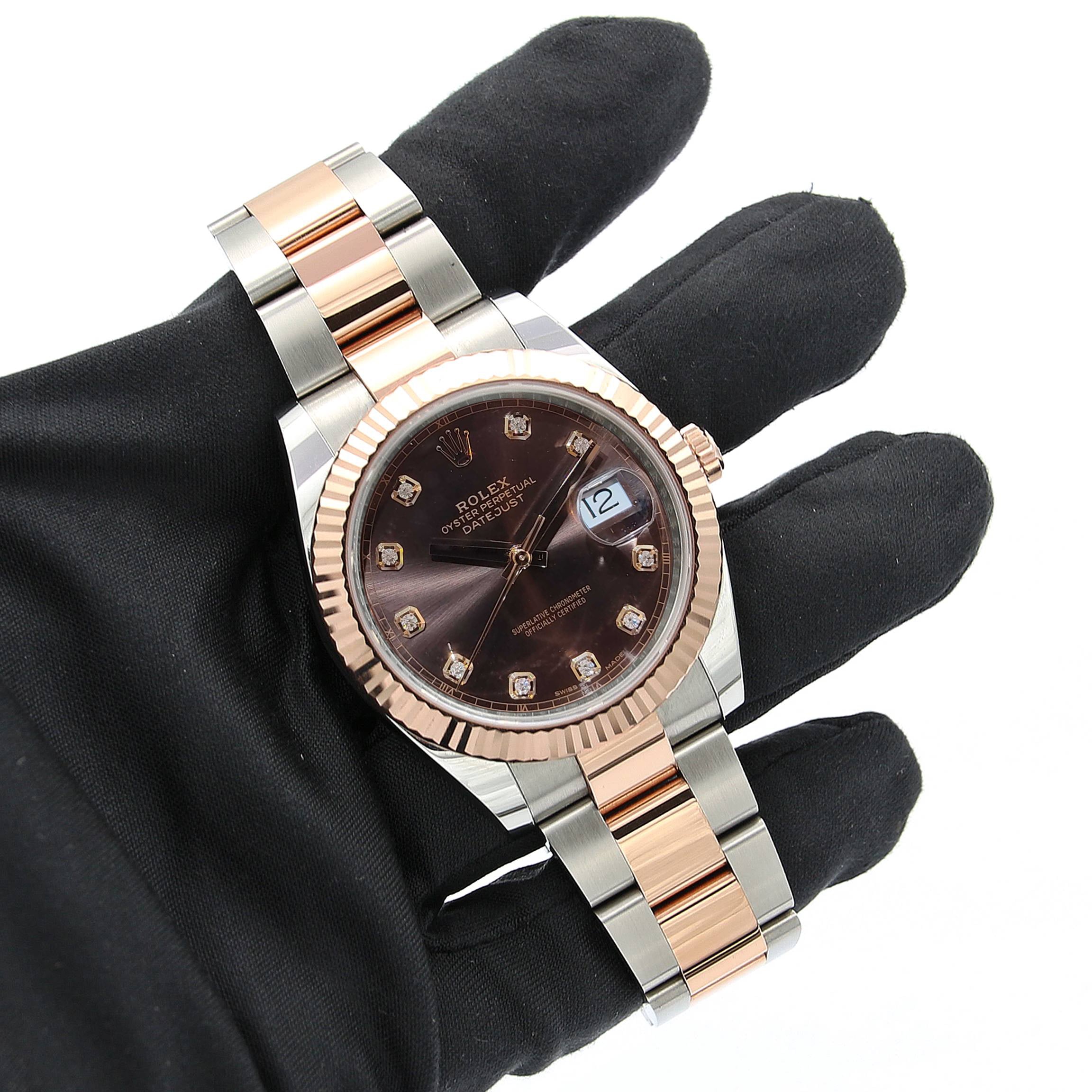 Rolex Datejust 126331 Chocolate Diamonds dial Rose Gold