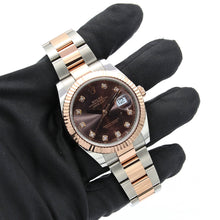 Bild in Galerie-Viewer laden, Rolex Datejust Ref. 126331 Schokoladendiamanten Zifferblatt Roségold / Stahl - Austernarmband
