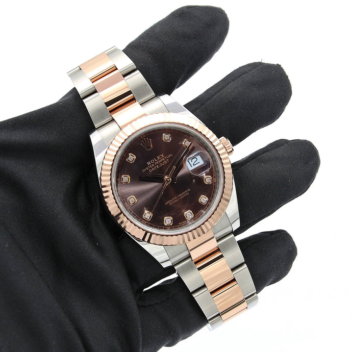 Rolex Datejust Ref. 126331 Schokoladendiamanten Zifferblatt Roségold / Stahl - Austernarmband