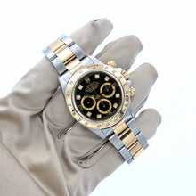 Załaduj obraz do przeglądarki galerii, Rolex Daytona ref. 16523 Steel and Gold Black Dial with Diamonds Oyster Bracelet
