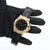 Rolex Daytona ref. 116518 – Armband aus 18 Karat Gelbgold und Leder – Schwarzes Zifferblatt mit schwarzen Hilfszifferblättern – Komplettset