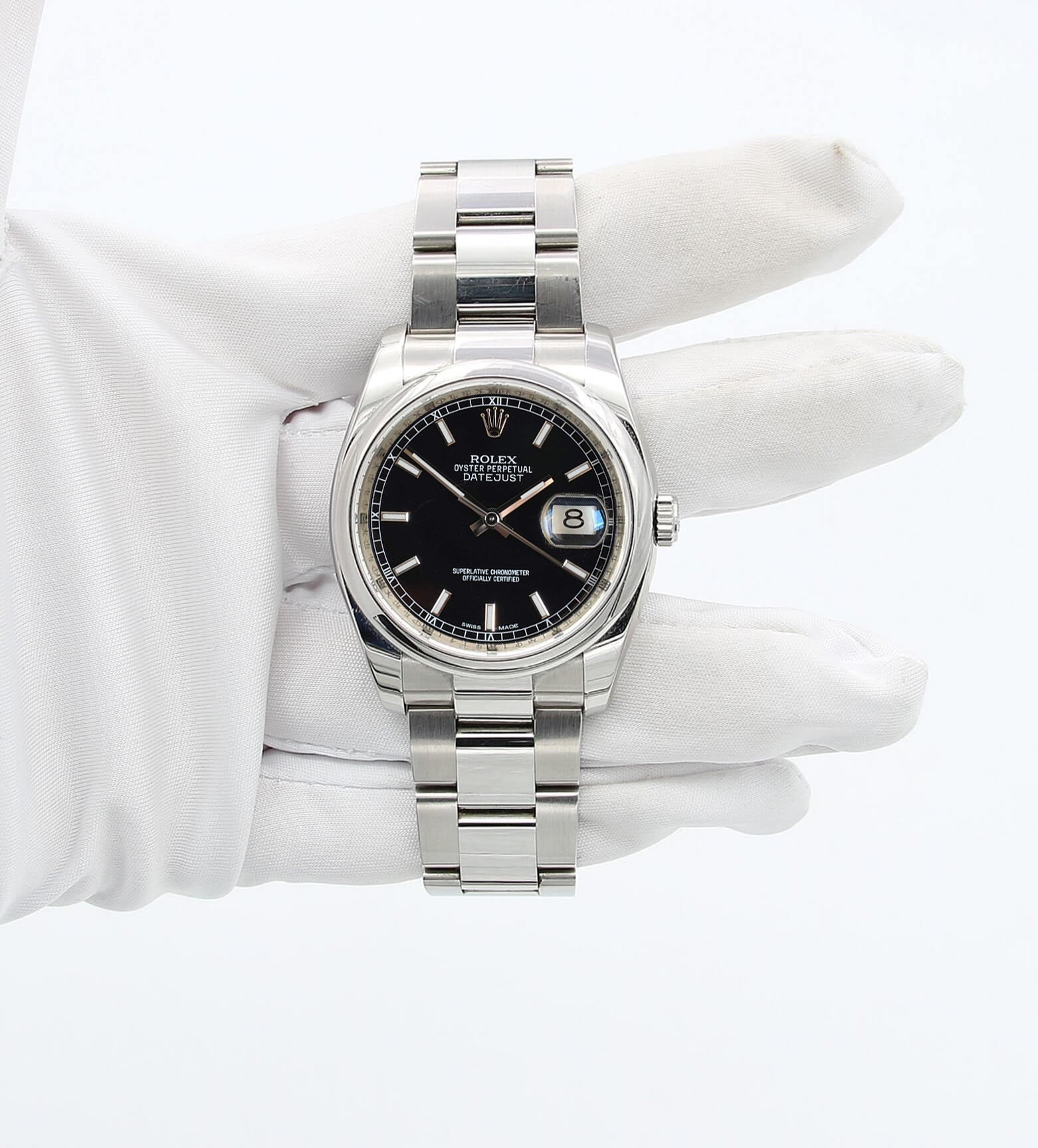 Buy Watch Rolex Datejust ref. 116200 Oyster bracelet Black Dial