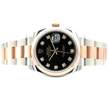 Carica l'immagine nel visualizzatore di Gallery, Rolex Datejust ref. 116201 Black Diamonds Dial Oyster bracelet - Full Set
