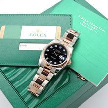 Carica l'immagine nel visualizzatore di Gallery, Rolex Datejust ref. 116201 Black Diamonds Dial Oyster bracelet - Full Set
