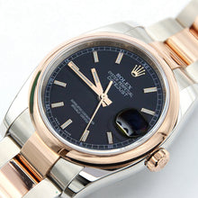 Carica l'immagine nel visualizzatore di Gallery, Rolex Datejust ref. 116201 Black Plain Dial Oyster bracelet - Full Set
