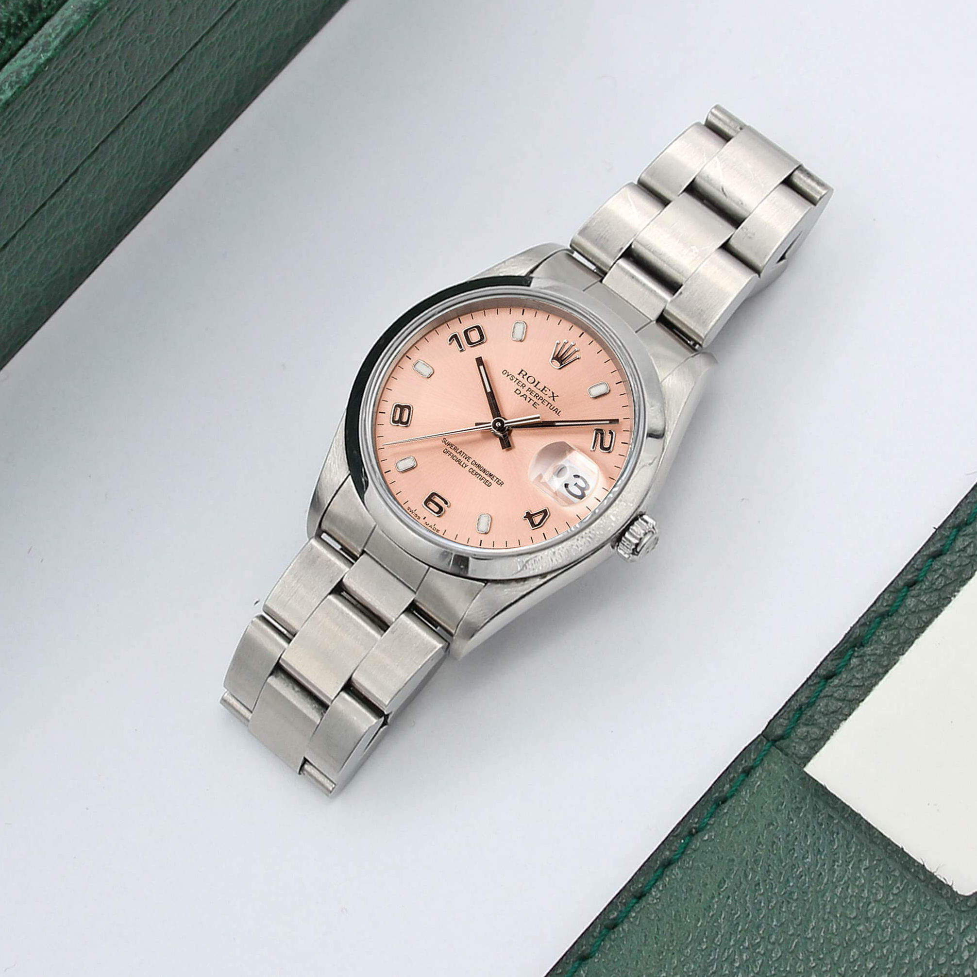 Buy Online Rolex Date ref. 15200 - Salmon Arabic Dial – Debonar