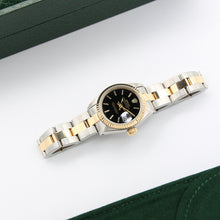 Załaduj obraz do przeglądarki galerii, Rolex Datejust Lady ref. 69173 Steel/Gold - Oyster Bracelet - Black Dial with Golden Indexes - Full Set
