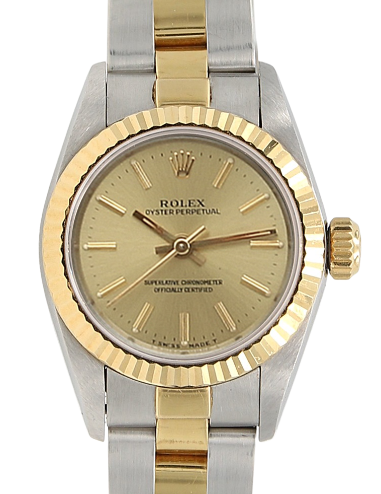 Rolex Oyster Perpetual 67193 Lady Steel and Gold - Champagne Dial - Oyster bracelet