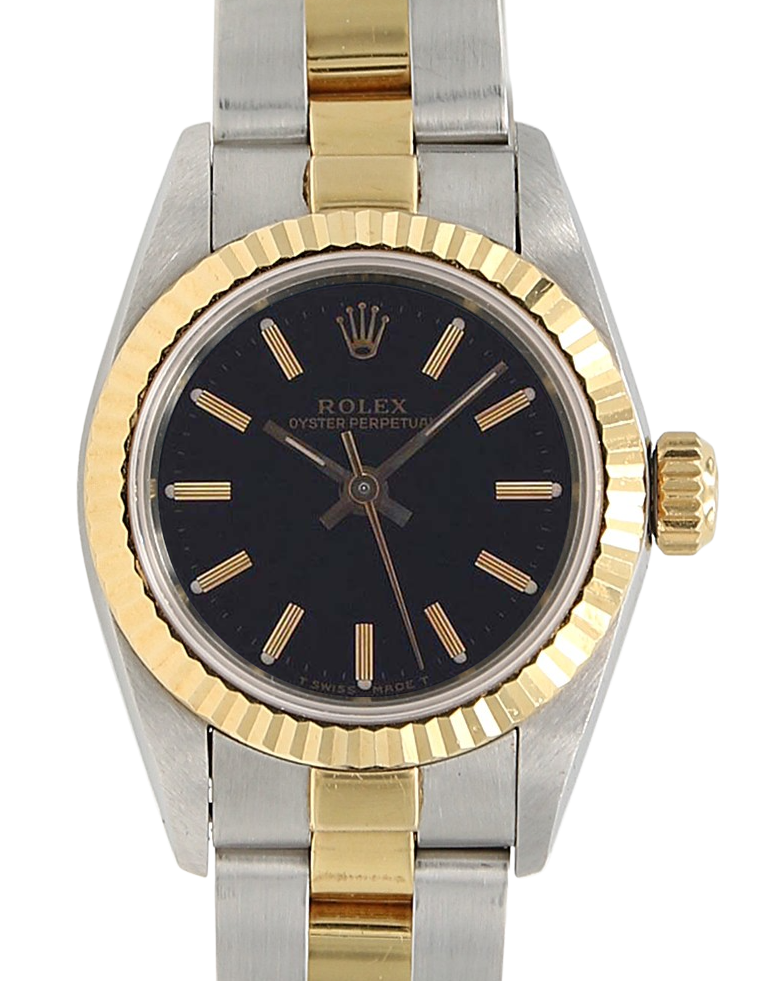 Rolex oyster perpetual sales two tone ladies