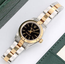 Load image into Gallery viewer, Rolex Oyster Perpetual Lady ref. 67183 Steel/Gold - Black Dial Oyster bracelet
