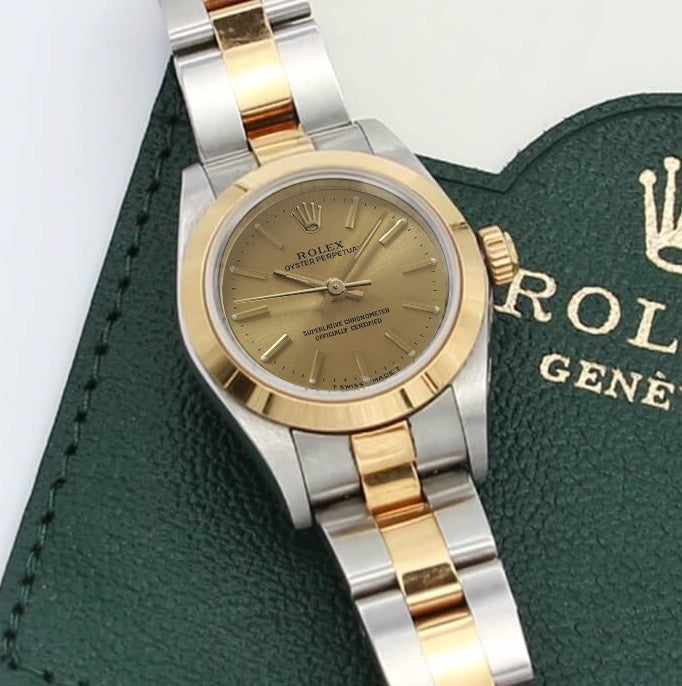 Rolex Oyster Perpetual Lady ref. 76183 Steel/Gold - Champagne Dial Oyster bracelet