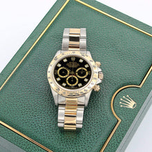 Załaduj obraz do przeglądarki galerii, Rolex Daytona ref. 16523 Steel and Gold Black Dial with Diamonds Oyster Bracelet
