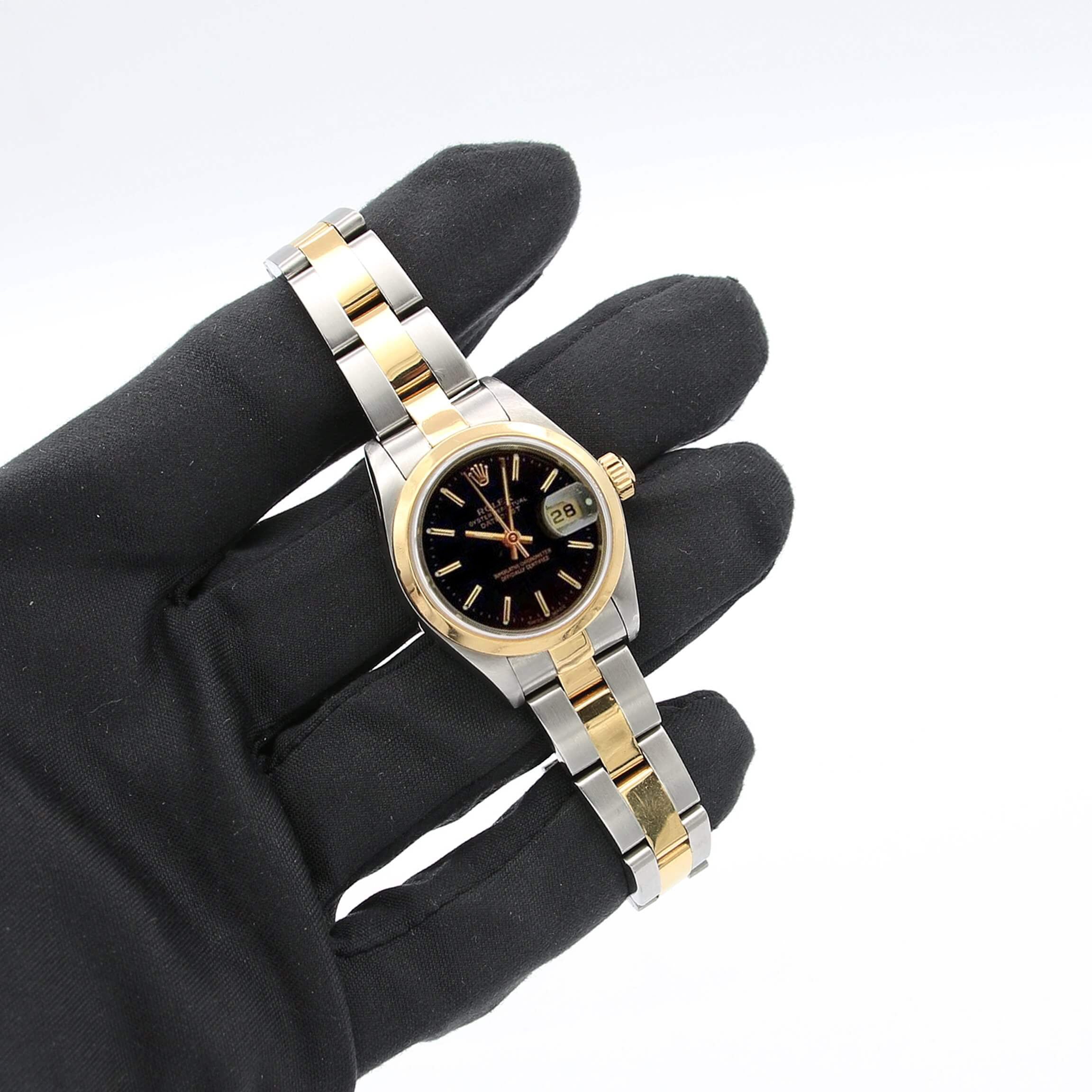 Rolex Datejust Lady ref. 69163 Steel/Gold - Oyster Bracelet - Black Dial