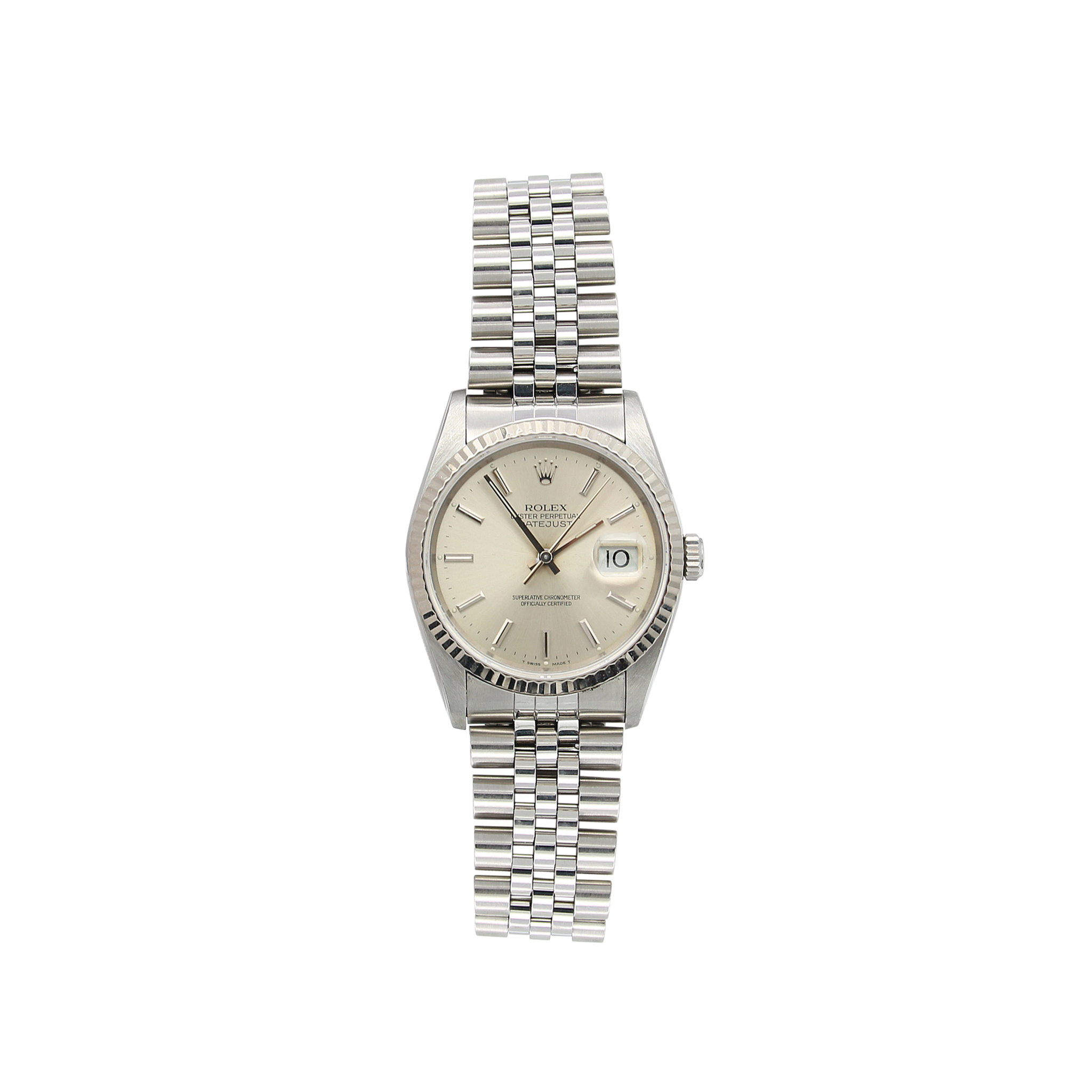 Rolex datejust 16234 silver dial best sale