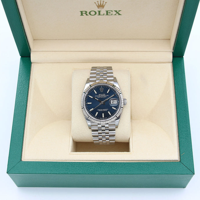 Rolex Datejust ref. 126234 Blue Dial Jubilee bracelet - Full Set