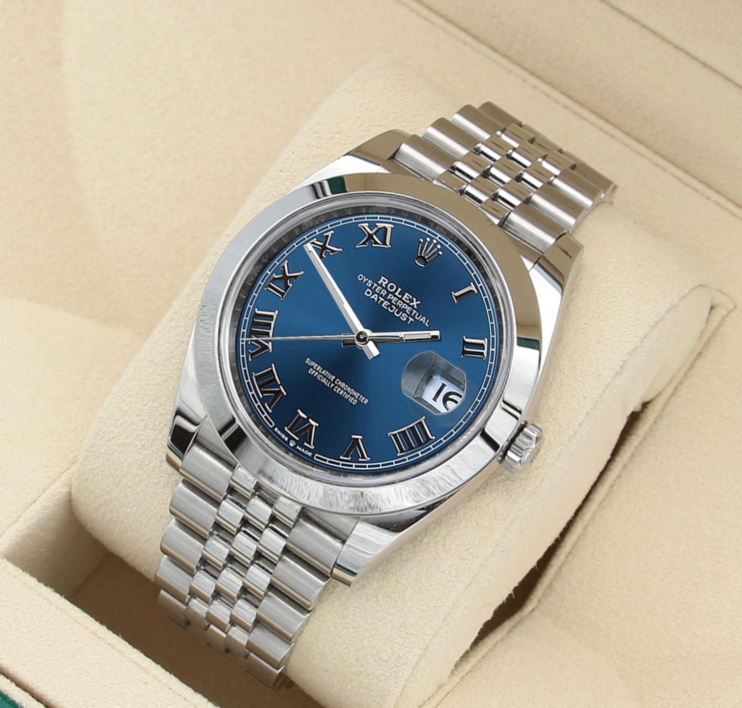 Buy Online Watch Rolex Datejust ref. 126300 Blue Roman Dial Full