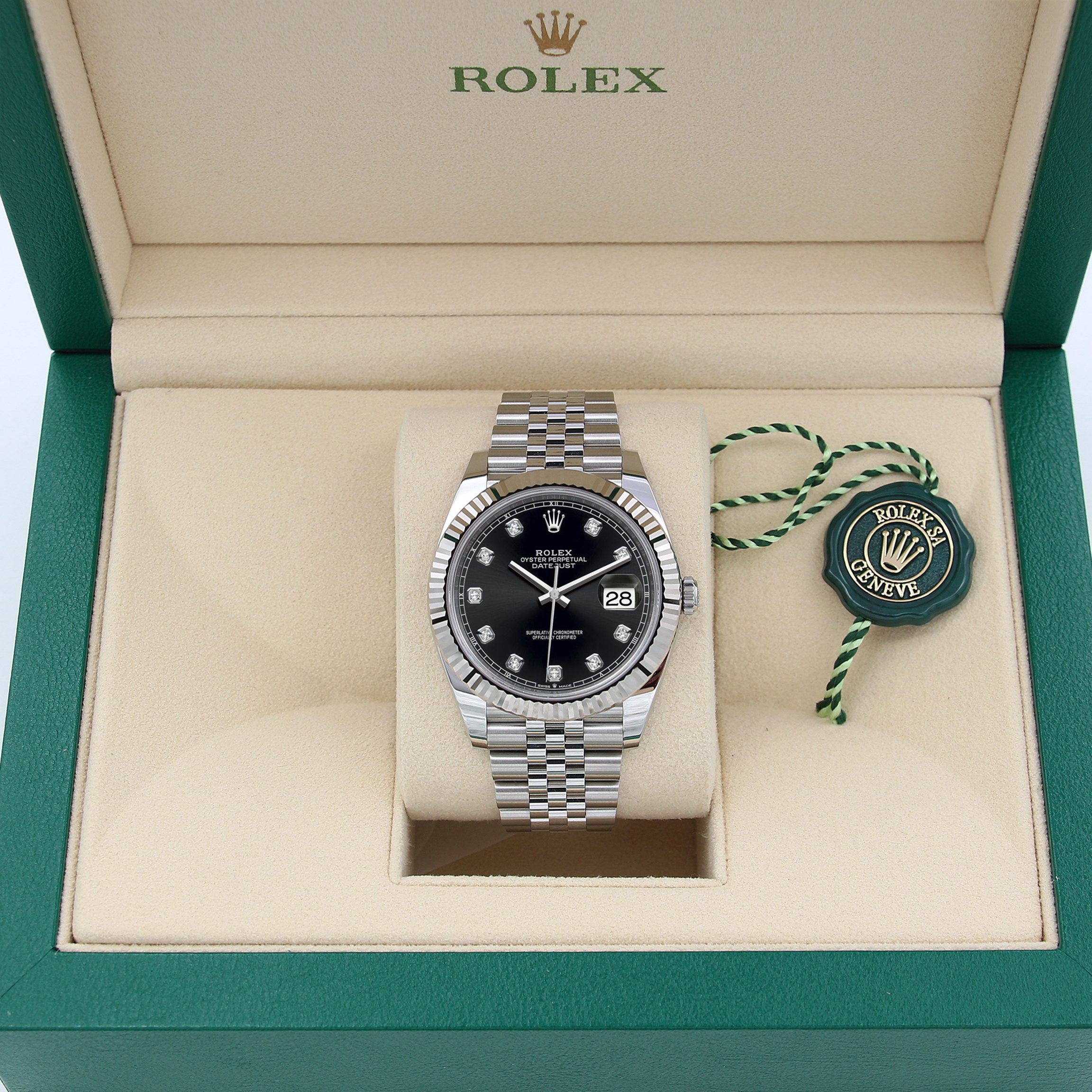Rolex Datejust ref. 126334 Black Diamonds Dial Jubilee bracelet - Full Set