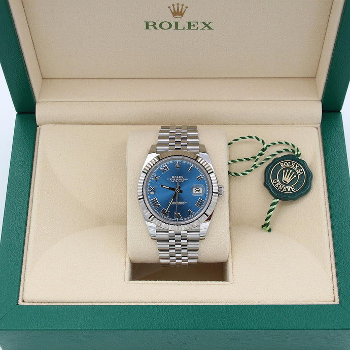 Rolex Datejust ref. 126334 Blue Roman Dial Jubilee bracelet - Full Set