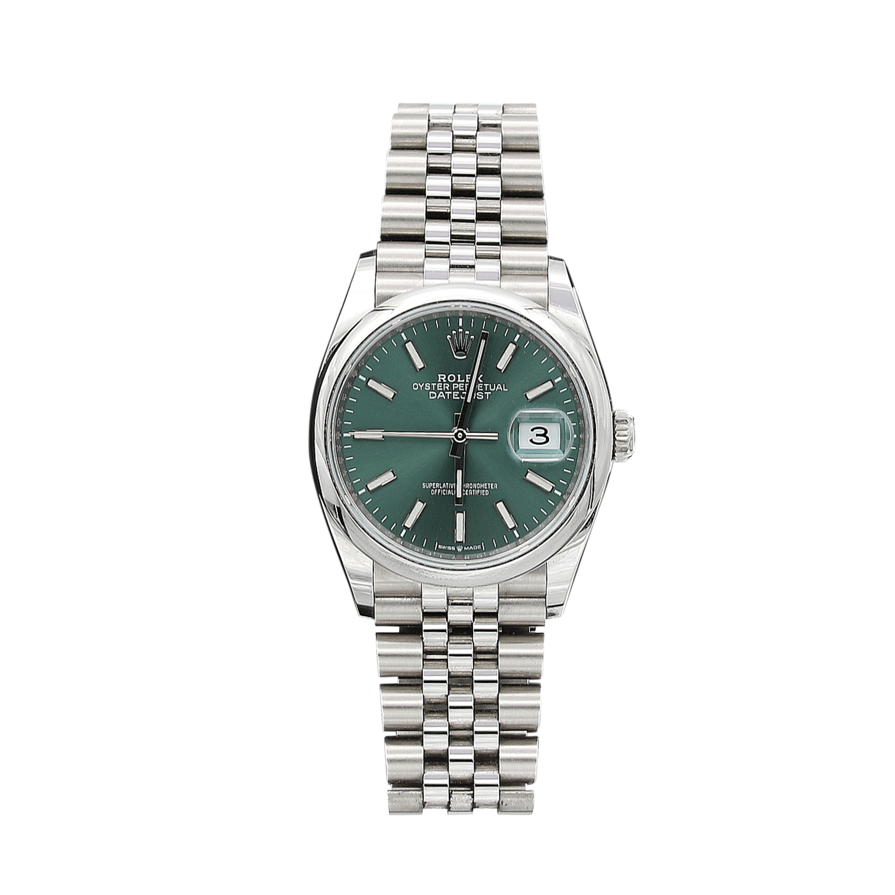 Buy Online Watch Rolex Datejust 126200 Green Dial Full Set
