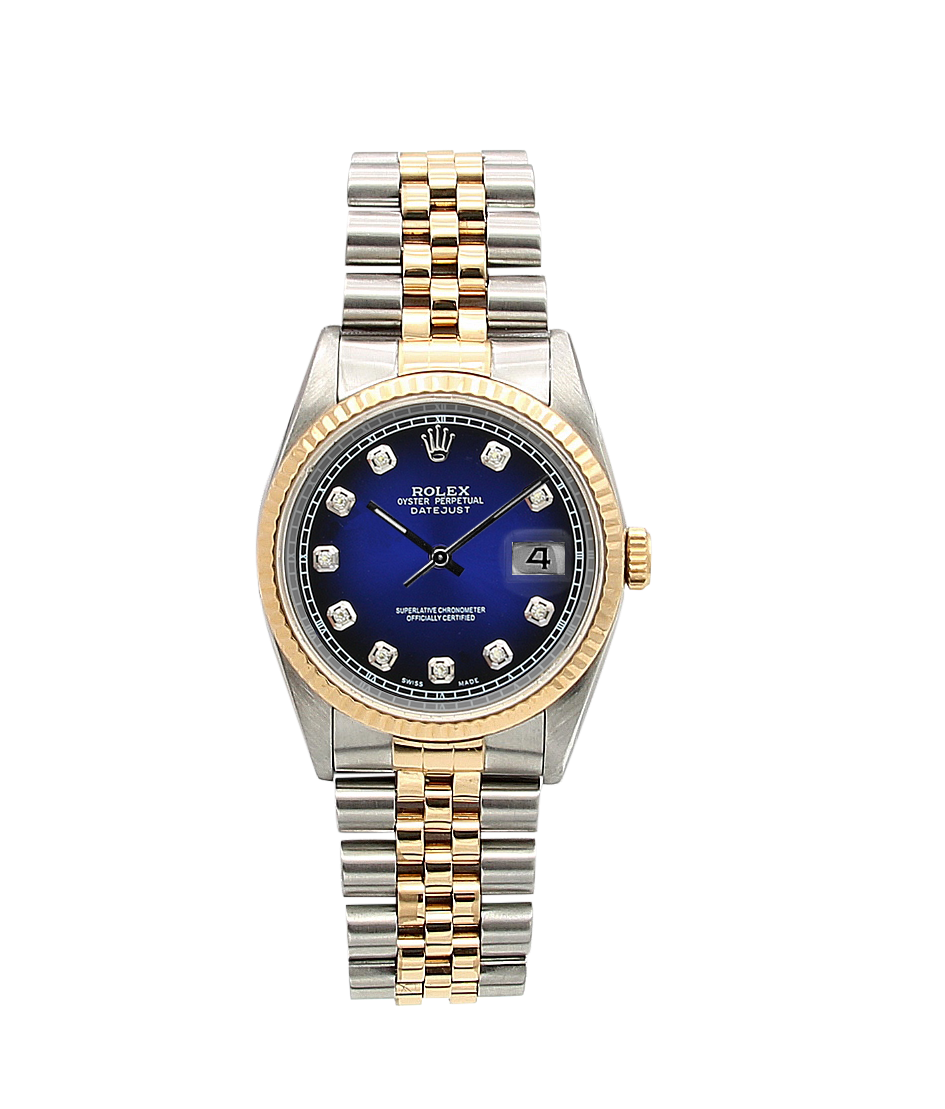 Rolex Datejust ref. 16233 Steel/Gold - Degradee Blue Dial - Jubilee bracelet