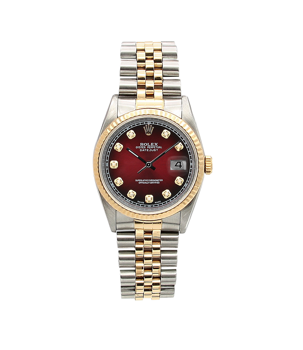 Rolex red discount face with diamonds