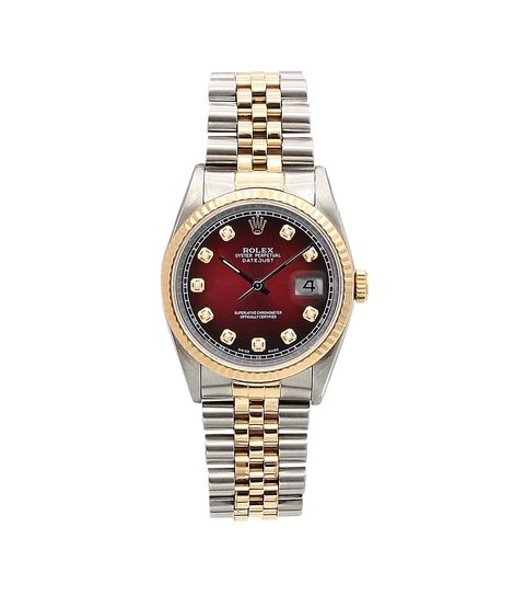 Rolex Datejust ref. 16233 Steel and Gold with Degradee Red Dial