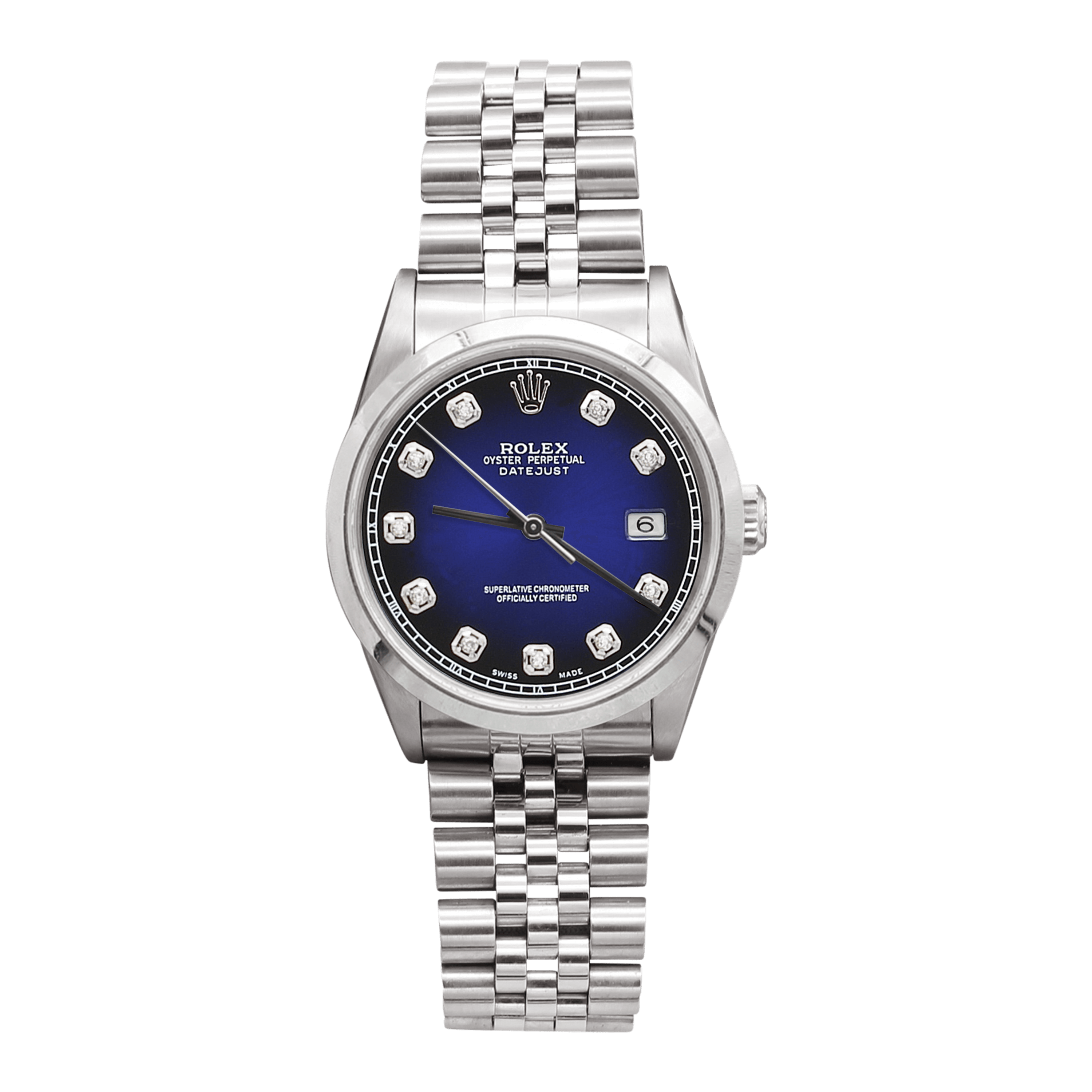 Rolex Datejust ref. 16200 - Jubilee bracelet - Blue Degradee Zircons Dial