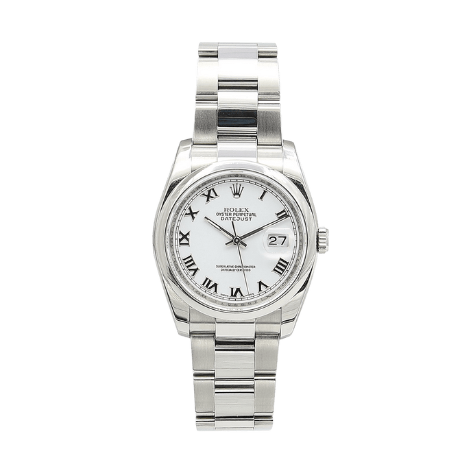 Rolex Datejust ref. 116200 White Roman Dial - Oyster Bracelet - with Warranty Rolex