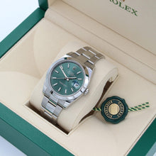 Carica l'immagine nel visualizzatore di Gallery, Rolex Datejust ref. 126300 Green Dial Oyster bracelet - Full Set
