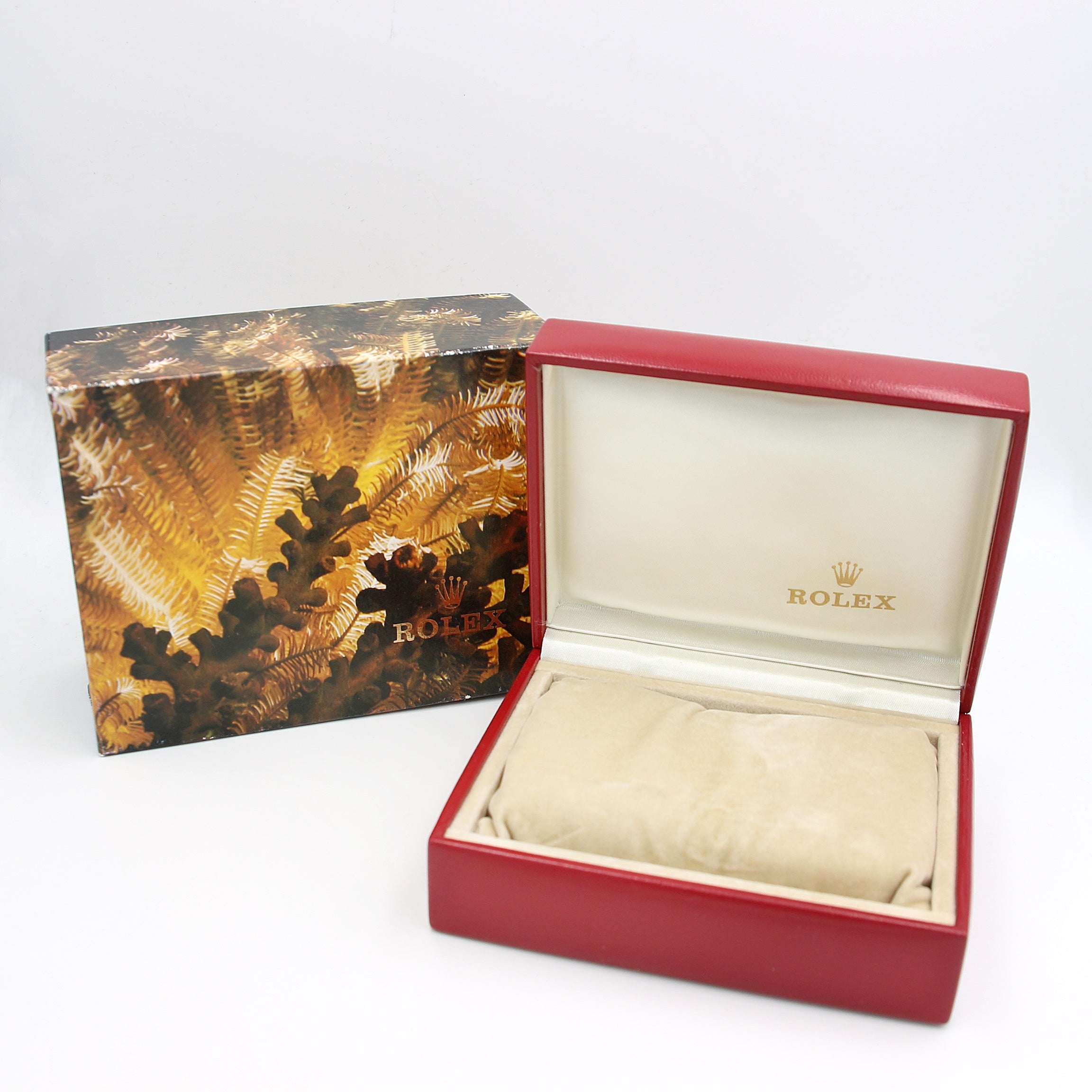 Rolex Watch Box | Vintage Box Lady Red and Gold 14.00.02 – Debonar