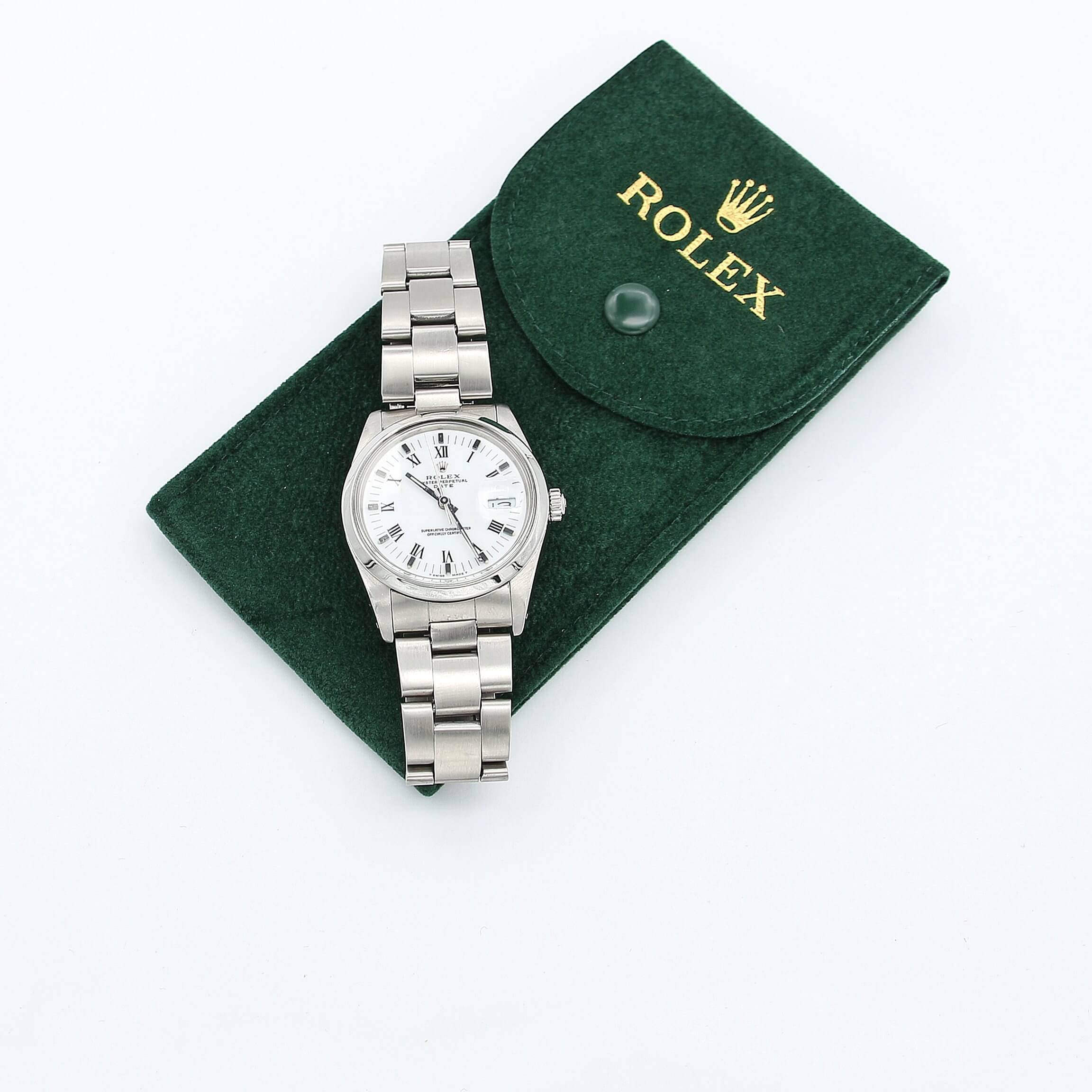 Rolex Oyster Perpetual Date 15000 With Paper Index Silver Dial Men's Watch  34mm - Walmart.com