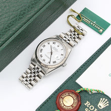 Load image into Gallery viewer, Rolex Datejust 36 ref. 16234 White Roman (Big) Dial - Full Set
