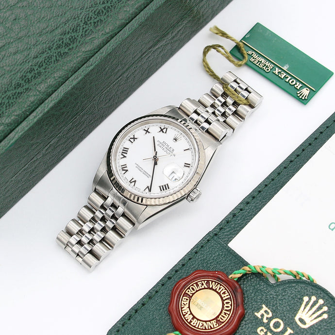 Rolex Datejust 36 ref. 16234 White Roman (Big) Dial - Full Set