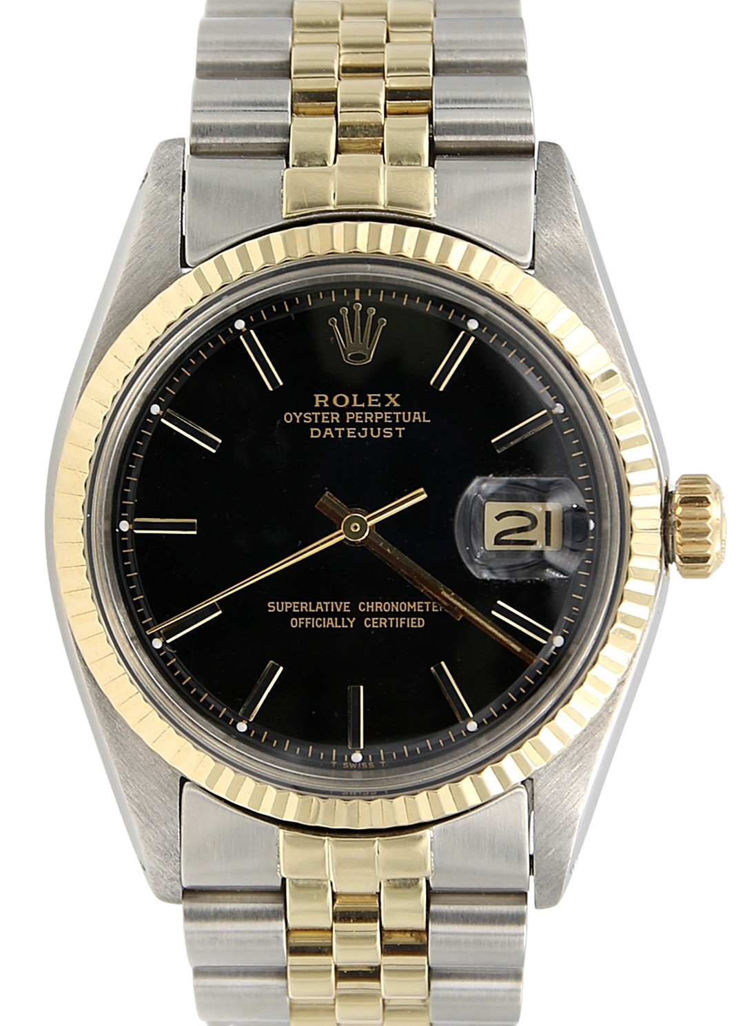 Datejust ref. 1600 Black Dial Steel/Gold Jubilee Bracelet