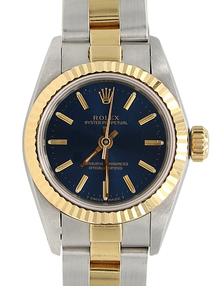 Rolex Oyster Perpetual ref. 67193 Steel/Gold Blue Dial Oyster Bracelet Rolex Lady Oyster watch